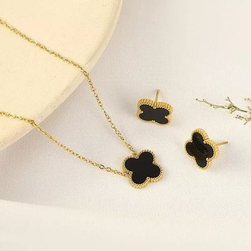 Black Clover Pendent & Stud Duo Set