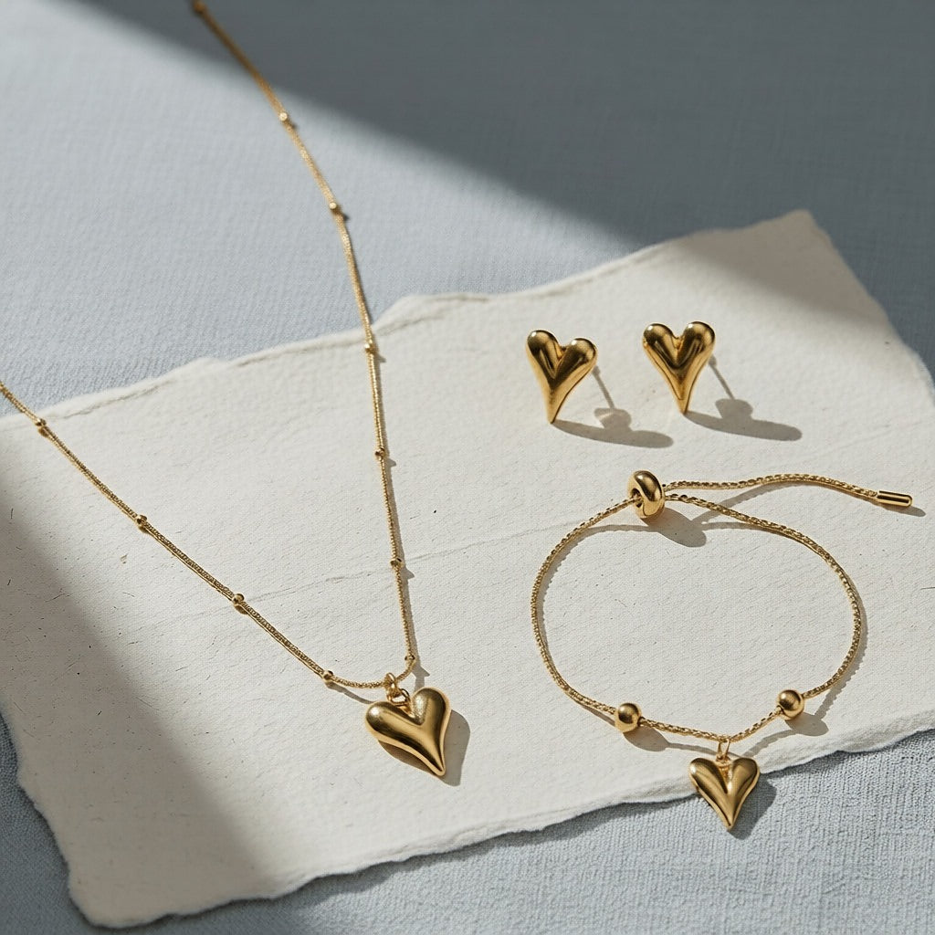 Filled Golden Heart Set