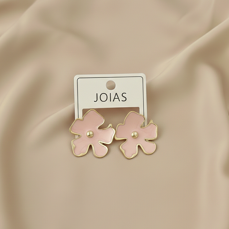 Pink Floral Stud