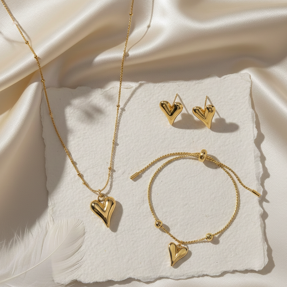 Filled Golden Heart Set