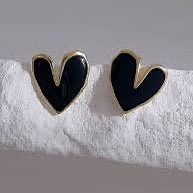Black Heart Studs