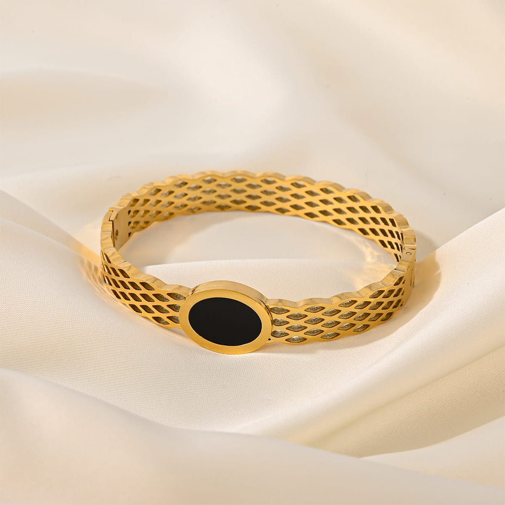 Black Oval Mesh Bangle