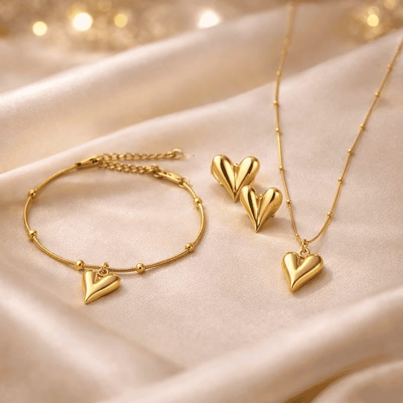 Filled Golden Heart Set