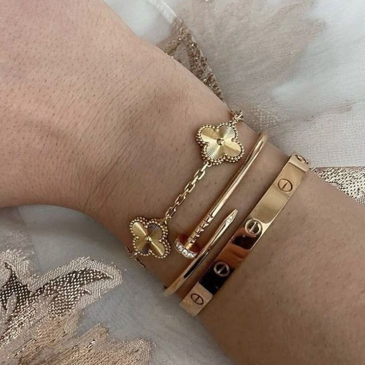 Golden Clover with Gemstone Trio Set